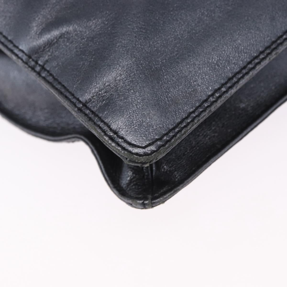 Chanel Vintage Logo Flap Messenger Leather, Blue, Leather, Handbag
