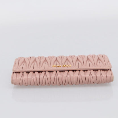 Miu Miu Matelasse Leather, Pink, Leather, Wallet