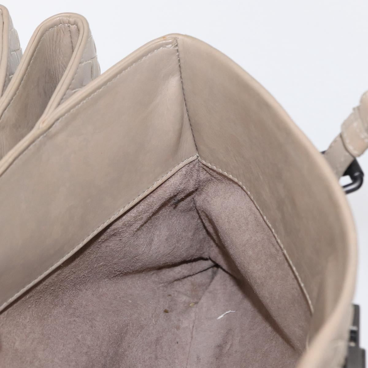 Bottega Veneta Roma Intrecciato Nappa, Gray, Leather, Handbag