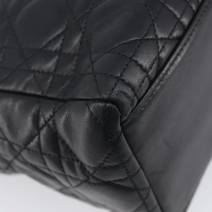 Christian Dior Vintage Lady Dior Cannage Quilt Lambskin, Black, Leather, Handbag