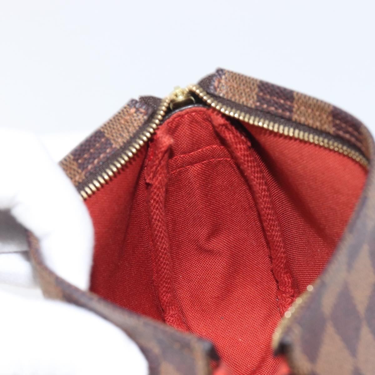 Louis Vuitton Trousse Make Up Damier, Brown, Canvas, Clutch