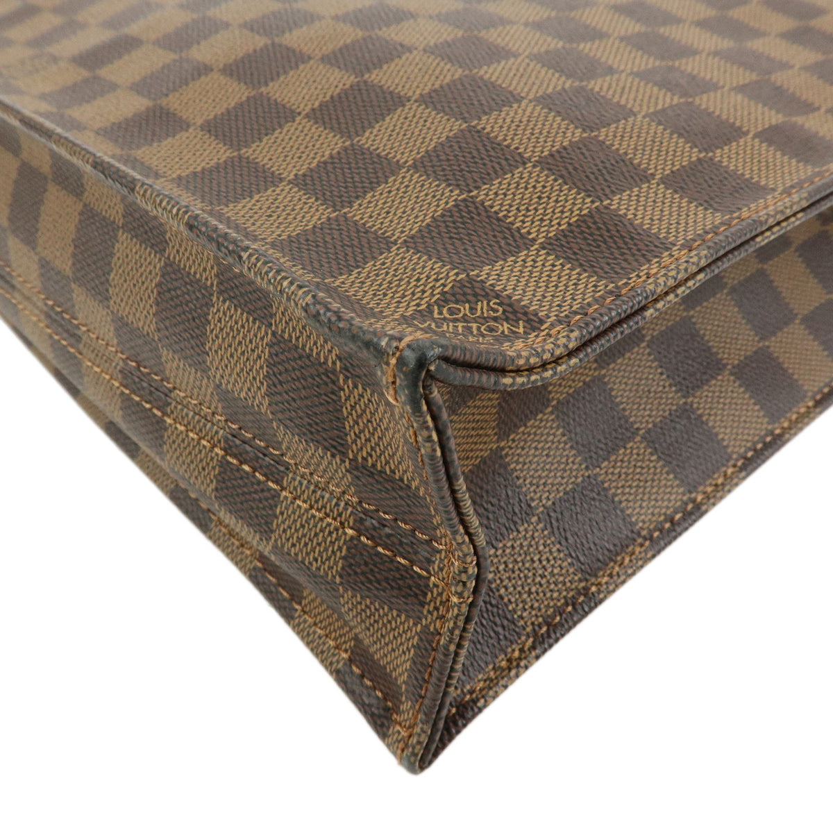 Louis Vuitton Sac Plat Damier, Brown, Canvas, Handbag