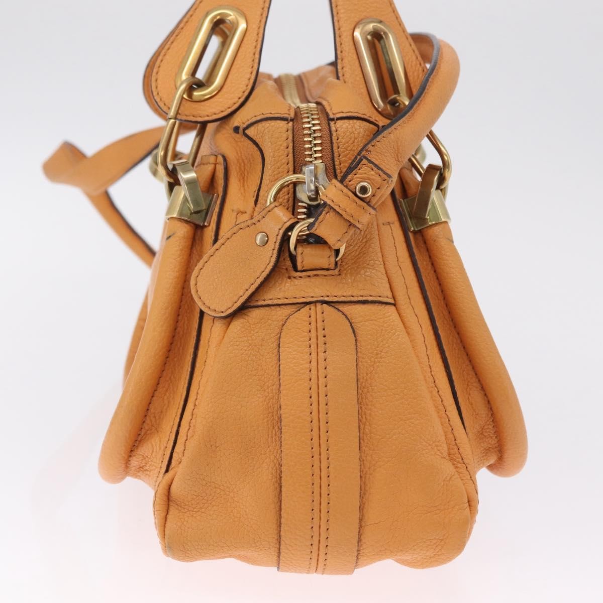 Chloe Paraty Top Handle Leather, Orange, Leather, Handbag