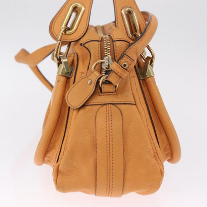 Chloe Paraty Top Handle Leather, Orange, Leather, Handbag