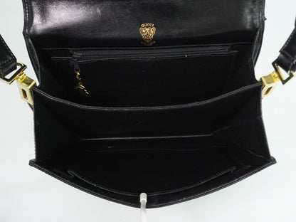 Gucci Shoulder Leather, Black, Leather, Shoulder Bag