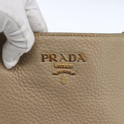 Prada Side Pocket Convertible Vitello Daino, Beige, Leather, Tote Bag