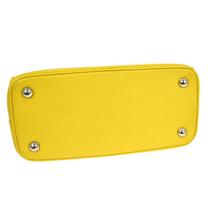 Prada Galleria Double Zip Saffiano Leather, Yellow, Leather, Tote Bag
