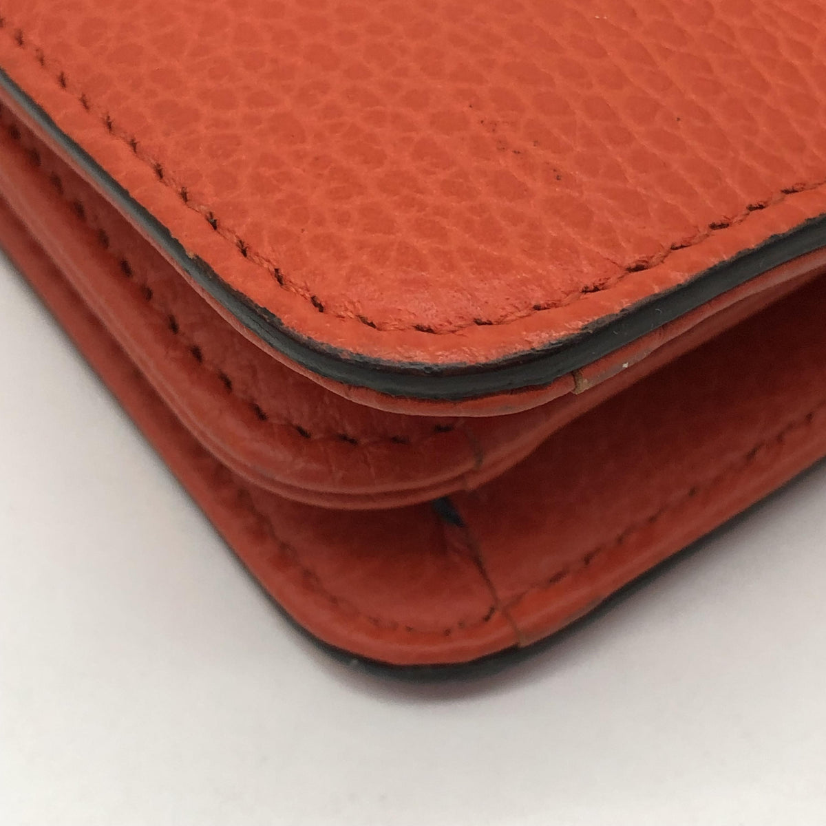 Gucci Interlocking Chain Leather, Orange, Leather, Crossbody Bag