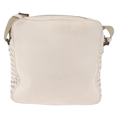 Bottega Veneta Intrecciato Shoulder Leather, White, Leather, Shoulder Bag