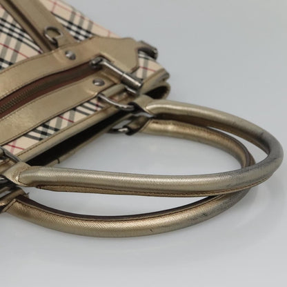 Burberry Nova Check Tote Canvas and Leather, Beige, Canvas, Tote Bag