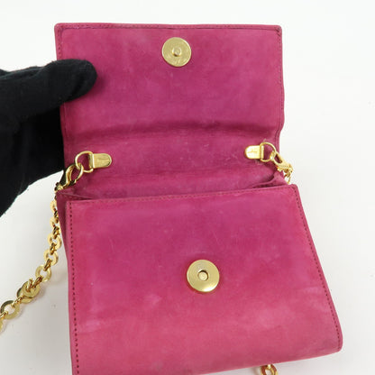 Salvatore Ferragamo Ginny Chain Waist Suede, Purple, Suede, Handbag