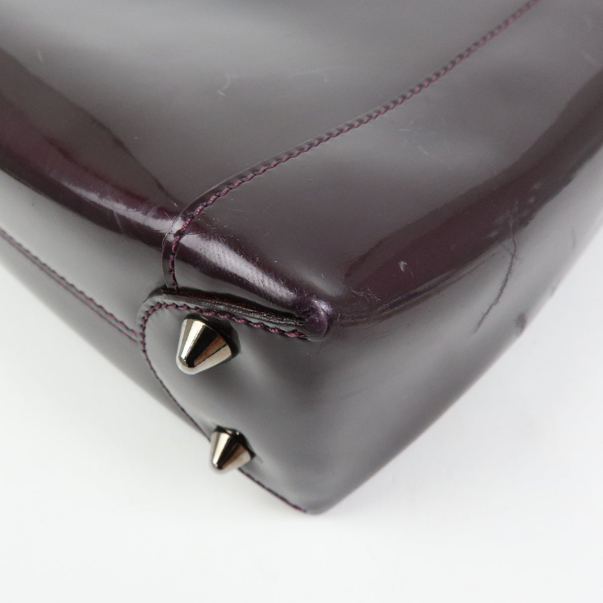 Christian Dior Handbag Leather, Purple, Patent Leather, Handbag