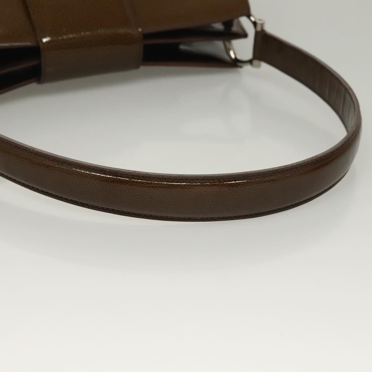 Celine Shoulder Leather, Khaki, Patent Leather, Shoulder Bag