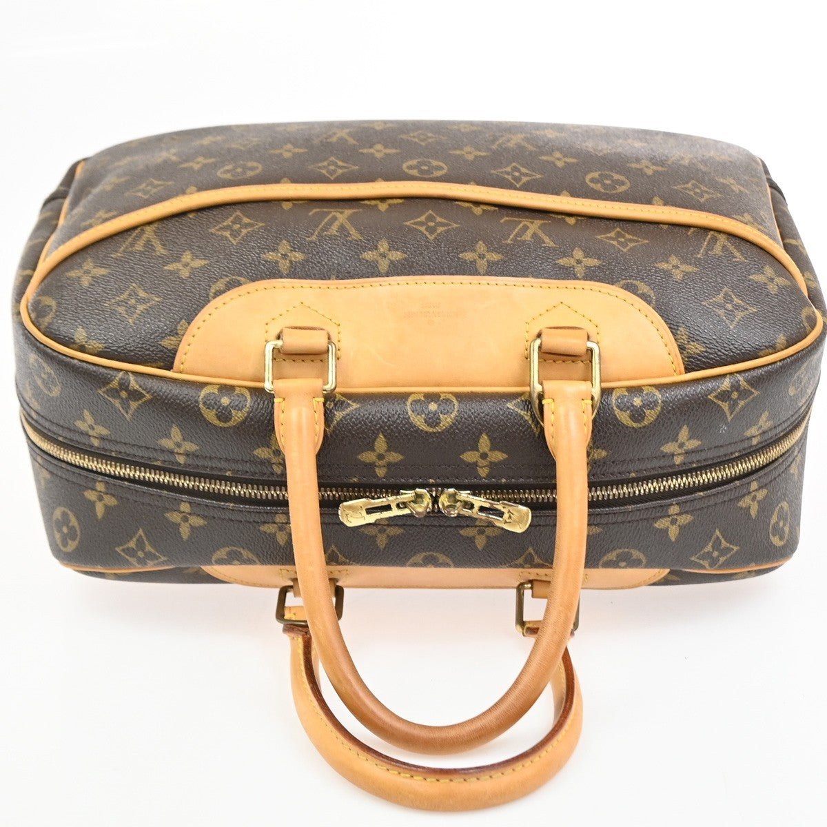 Louis Vuitton Deauville Monogram Canvas, Brown, Leather, Handbag
