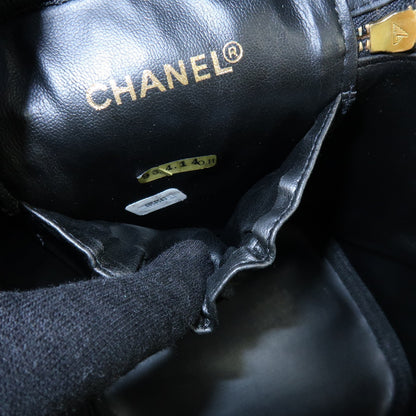Chanel Vanity Leather, Black, Leather, Handbag