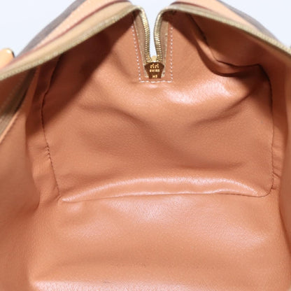 Celine Boston Triomphe XL Coated Canvas, Brown, PVC, Handbag