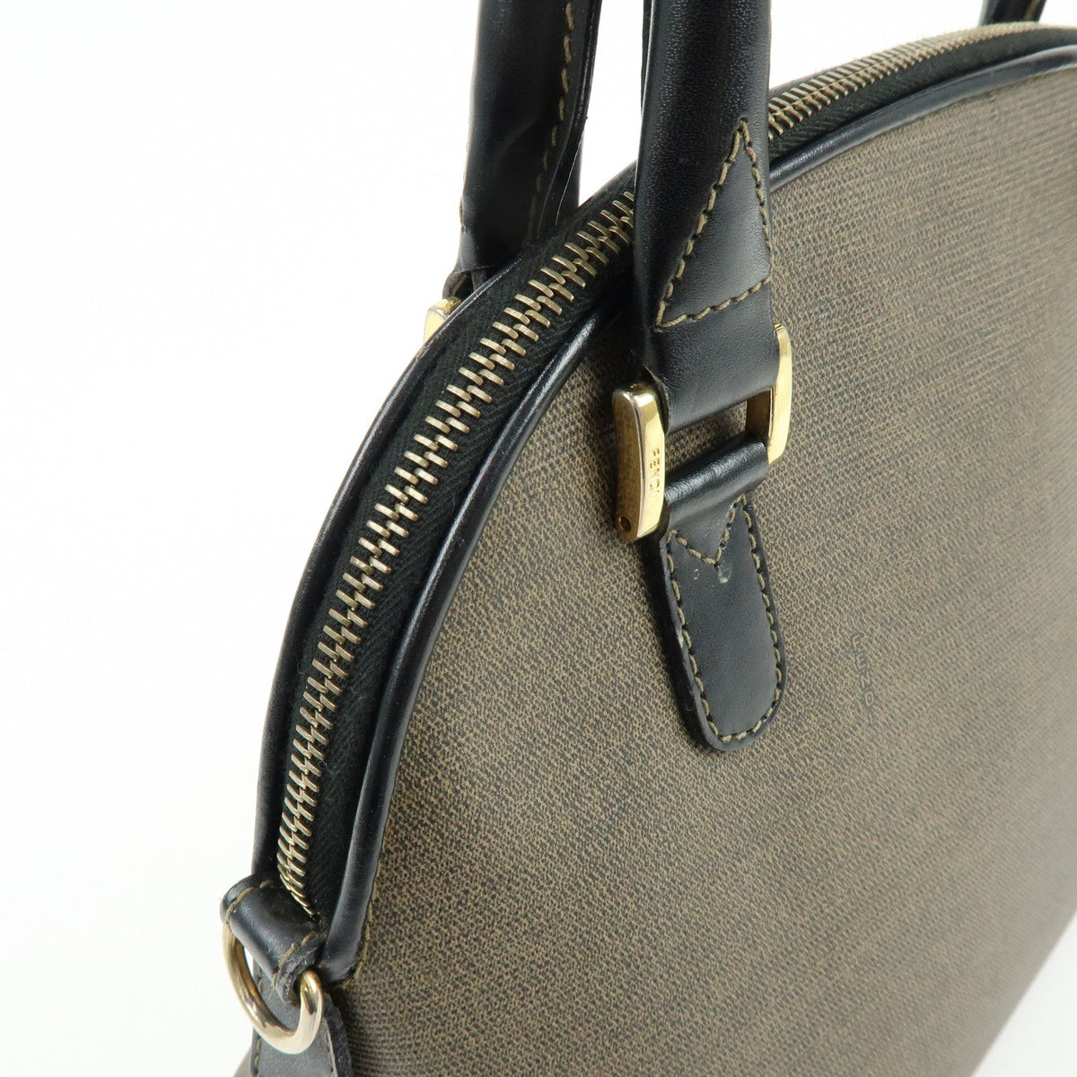 Fendi Vintage Dome Satchel Leather, Brown, Leather, Handbag