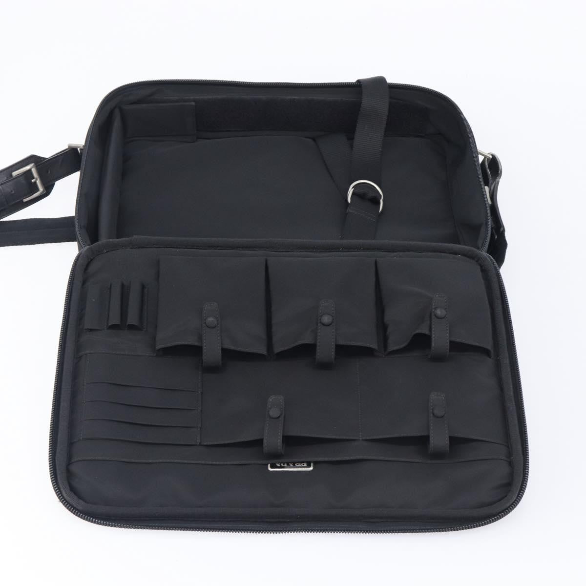 Prada Briefcase Tessuto and Saffiano Leather, Black, Nylon, Briefcase