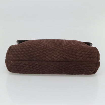 Bally Handbag Quilted Suede, Brown, Suede, Handbag