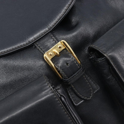 Gucci Vintage Bamboo Leather, Black, Leather, Backpack