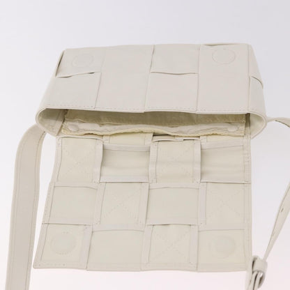 Bottega Veneta Cassette Belt Maxi Intrecciato Leather, White, Leather, Clutch