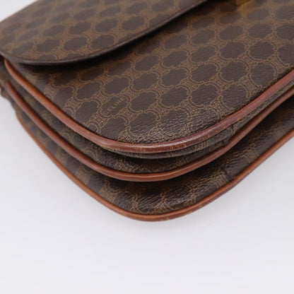 Celine Vintage Macadam Canvas and Leather, Brown, PVC, Shoulder Bag