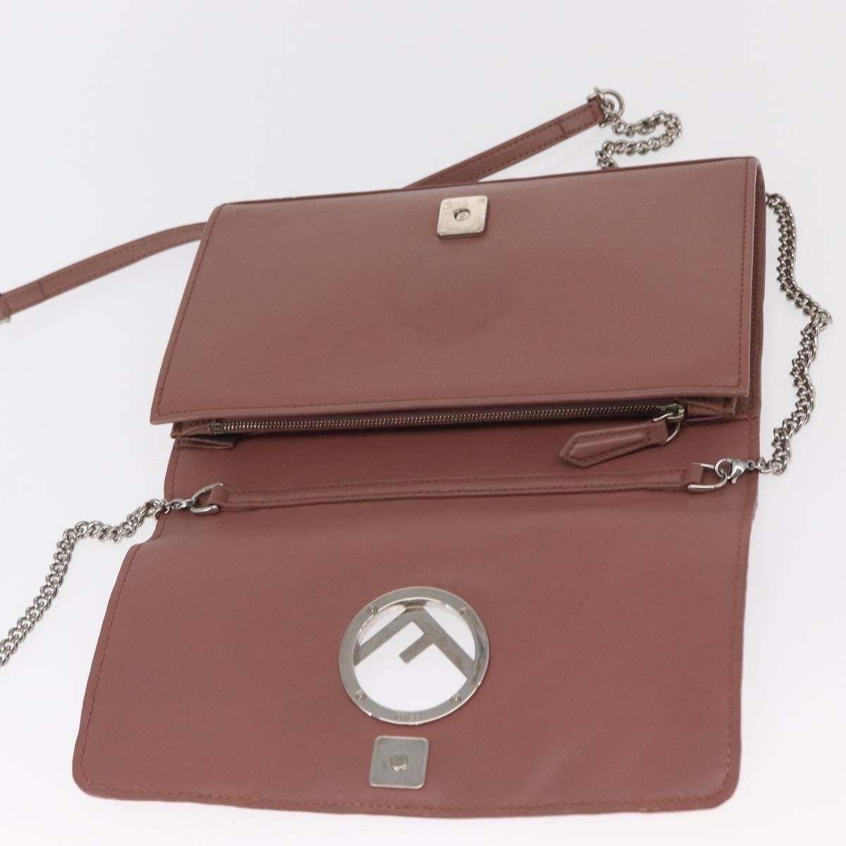 Fendi F is Fendi Wallet on Chain Leather, Pink, Leather, Shoulder Bag