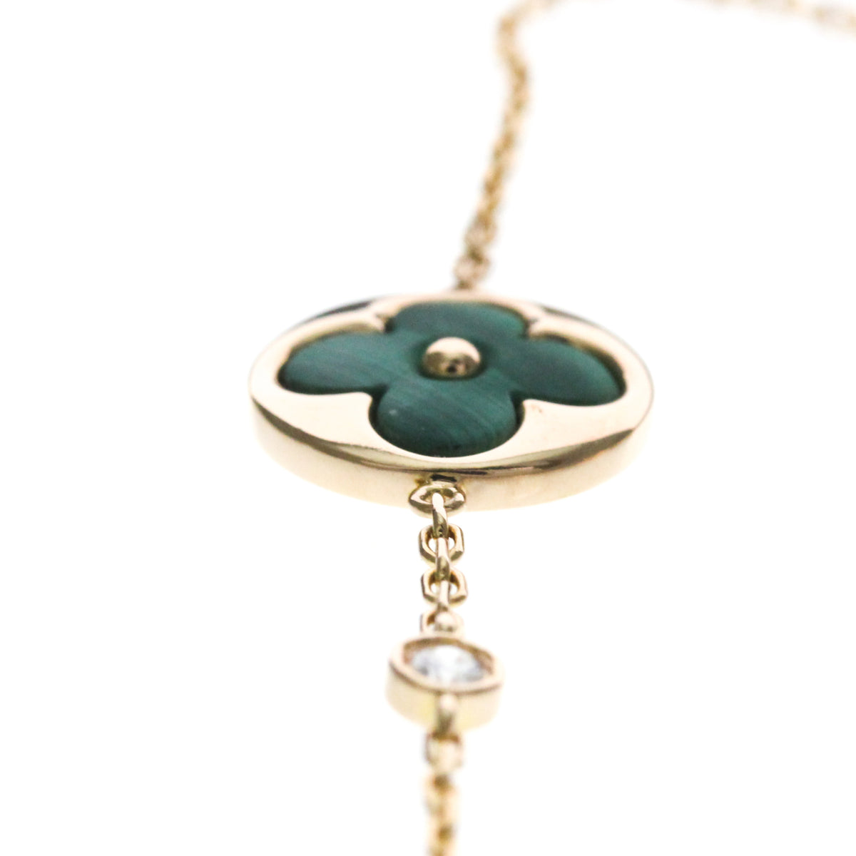 Louis Vuitton Color Blossom BB 18K Rose Gold with Malachite and Diamond, Gold, Rose Gold, Bracelet