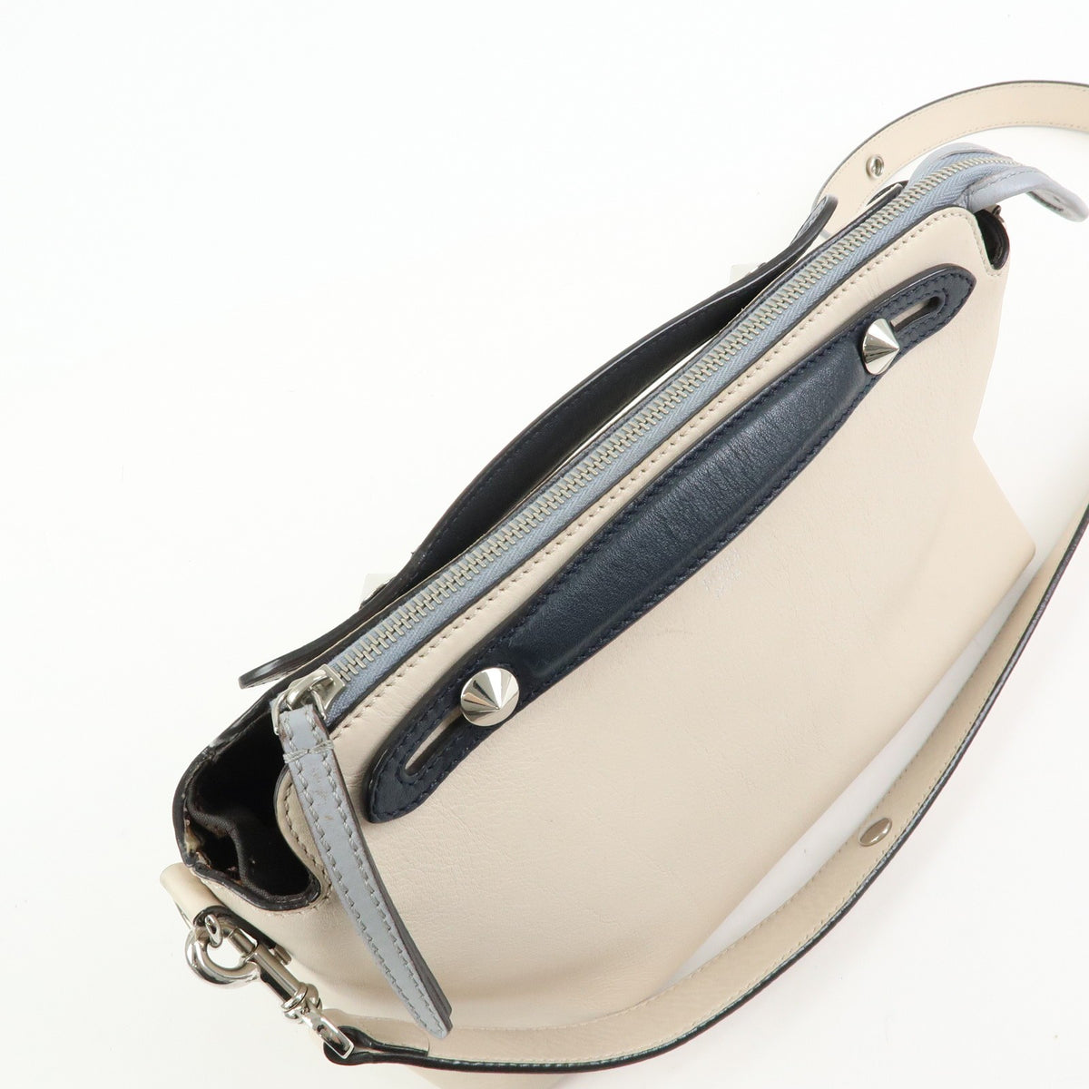 Fendi Selleria By The Way Satchel Leather, Neutral, Leather, Handbag