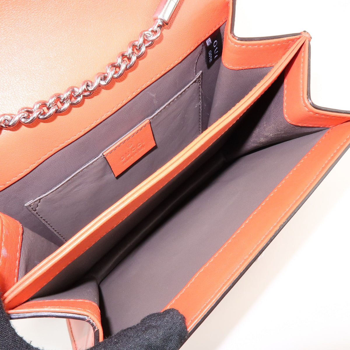 Gucci Interlocking Patent, Orange, Patent Leather, Shoulder Bag