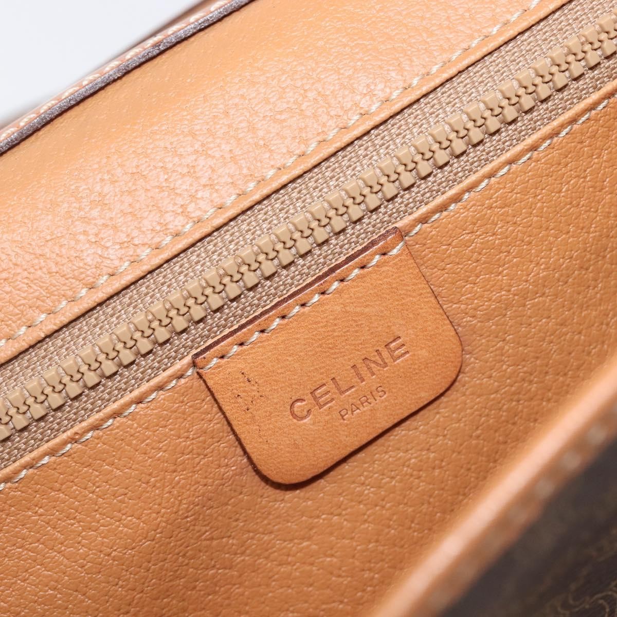 Celine Macadam Shoulder Canvas, Brown, Canvas, Crossbody Bag