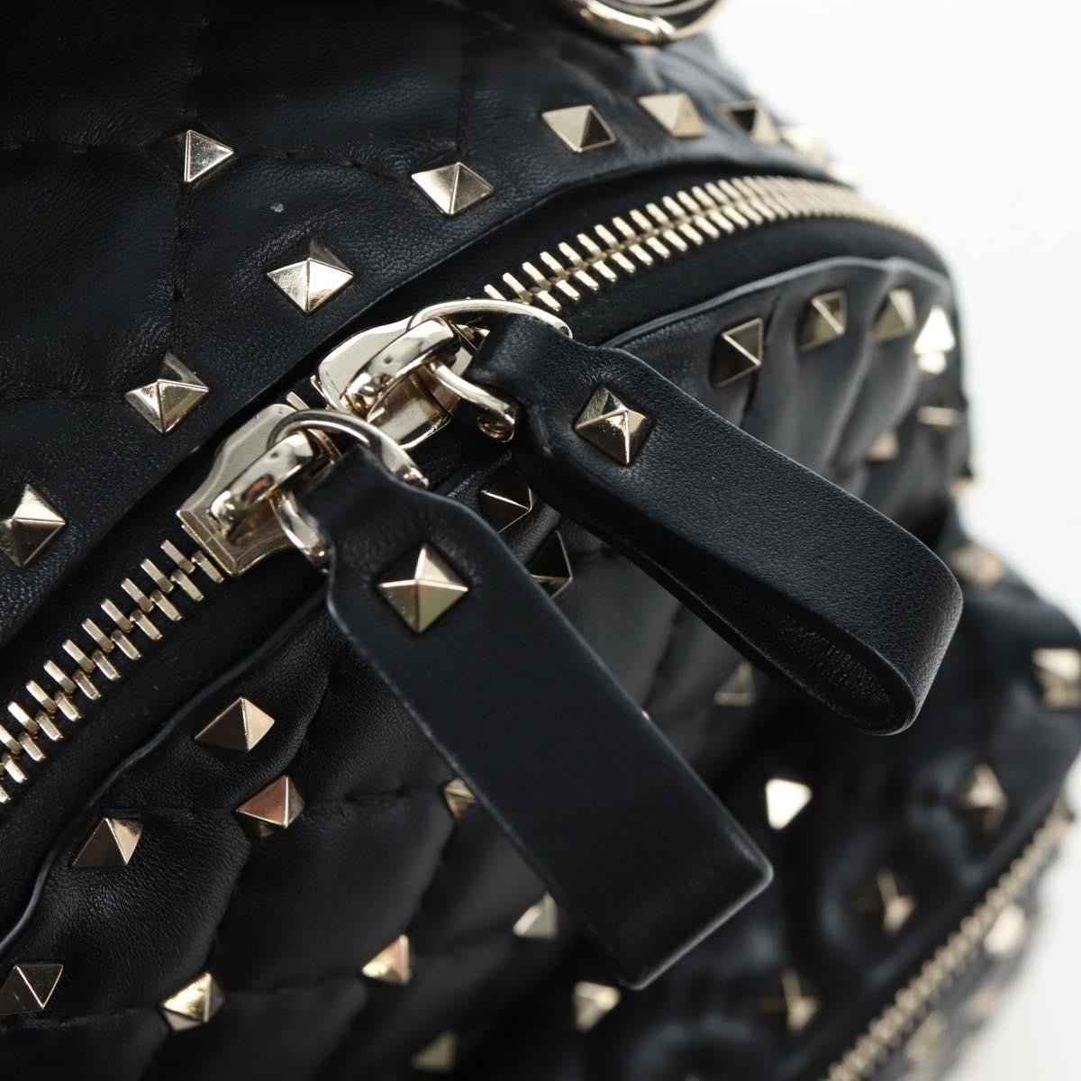 Valentino Garavani Rockstud Spike Quilted Leather, Black, Leather, Backpack