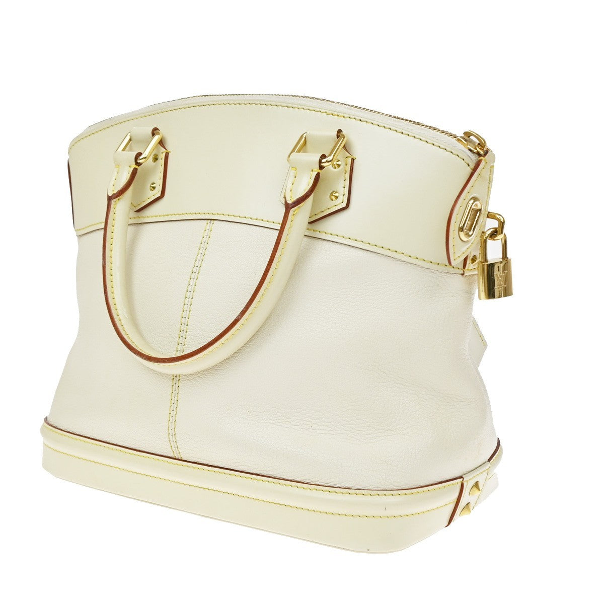 Louis Vuitton Suhali Lockit Leather, White, Leather, Handbag