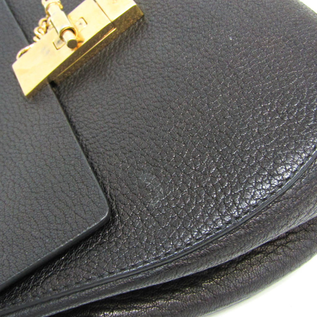 Chloe Drew Leather, Black, Leather, Crossbody Bag