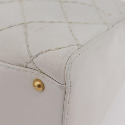 Chanel Vintage CC Zip Around Bowler Quilted Caviar, White, Leather, Handbag