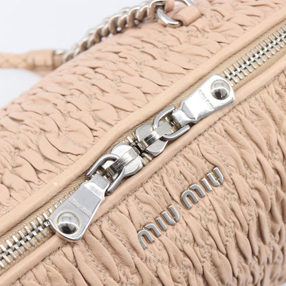 Miu Miu Shoulder Leather, Beige, Leather, Shoulder Bag