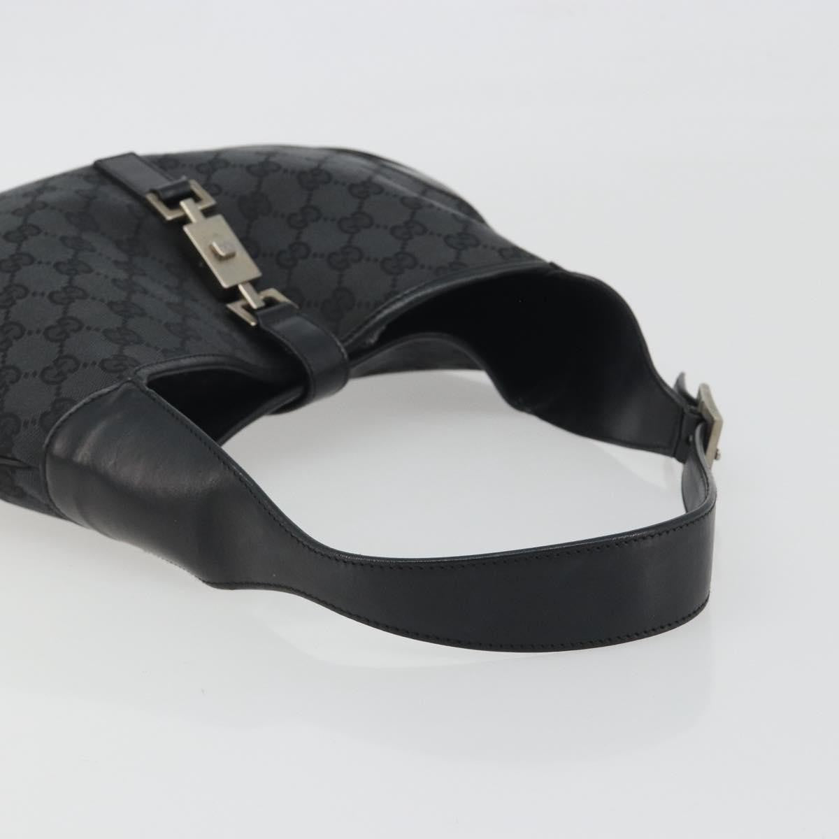 Gucci Jackie O Hobo GG Canvas with Leather, Black, Canvas, Shoulder Bag