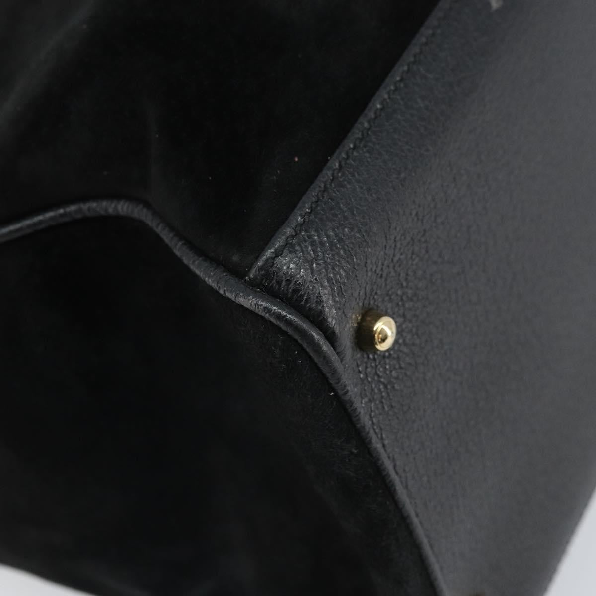 Gucci Bamboo Suede, Black, Suede, Tote Bag