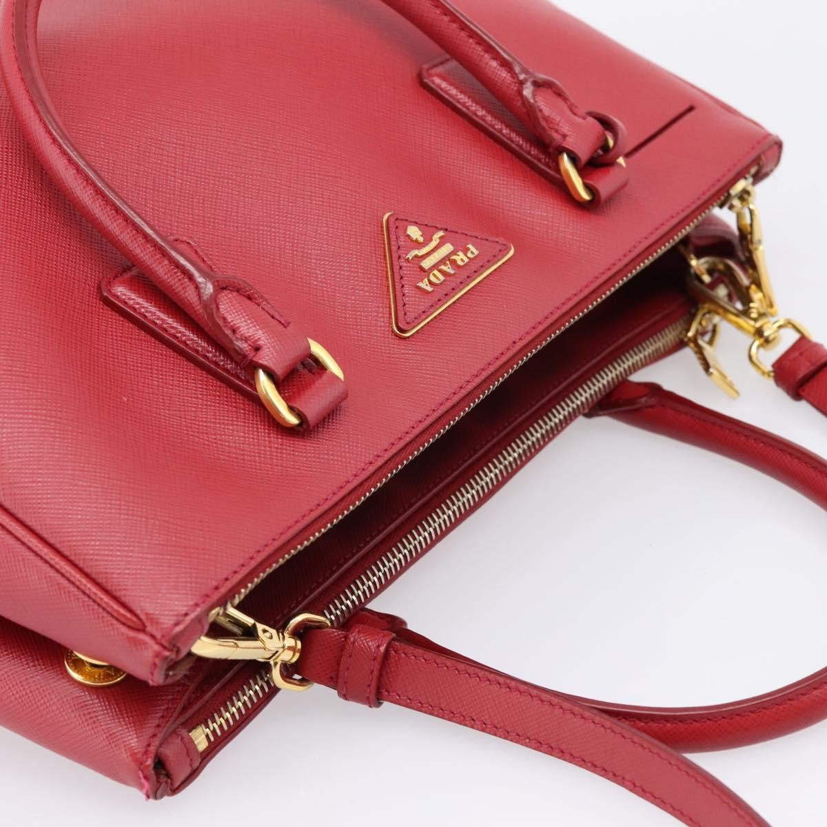 Prada Galleria  Strap Leather, Red, Leather, Handbag