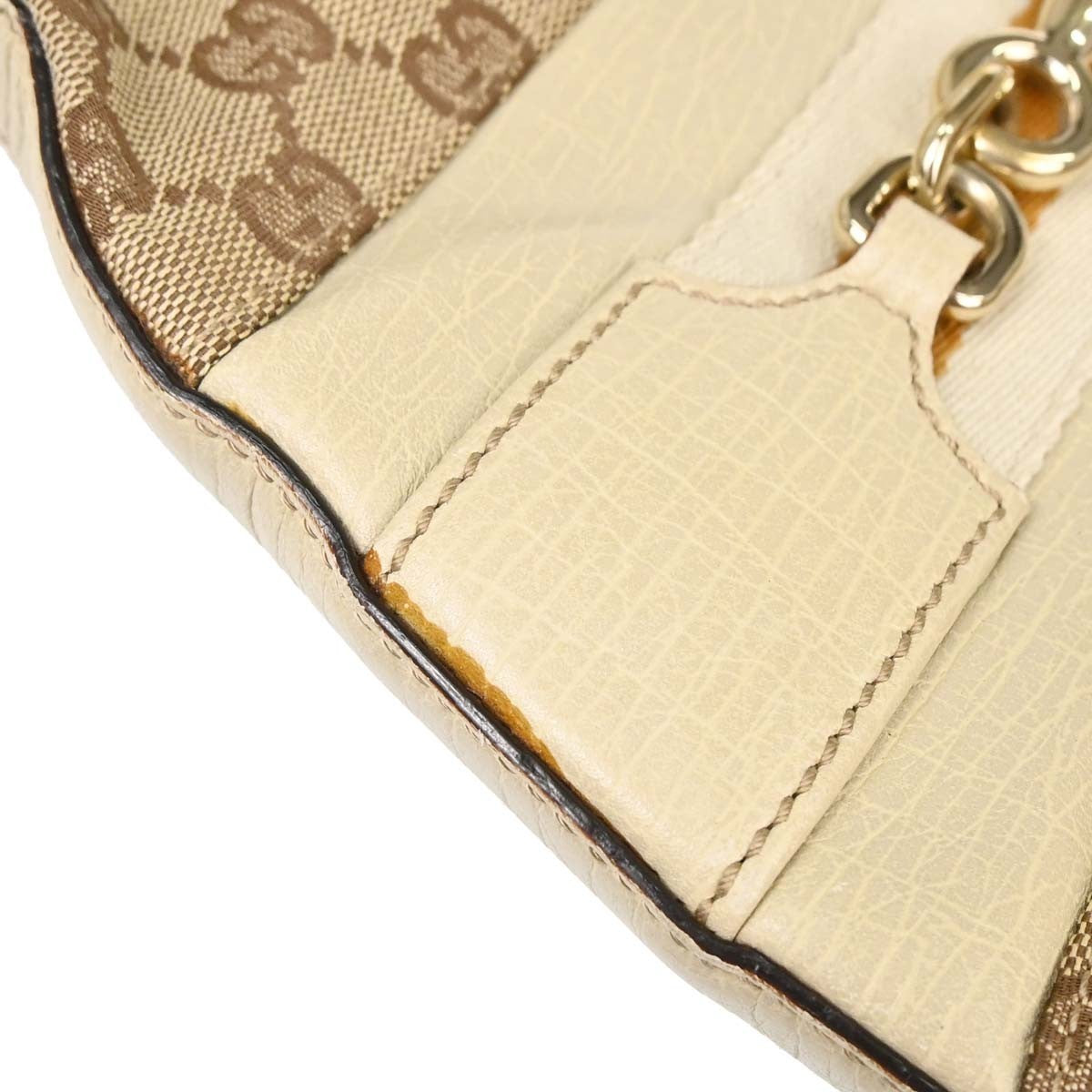 Gucci Horsebit Canvas, Beige, Canvas, Clutch