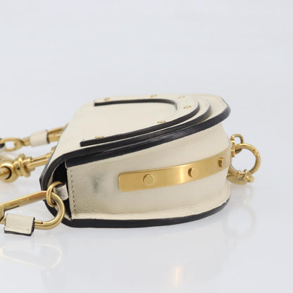Chloe Nile Minaudière Leather, White, Leather, Handbag