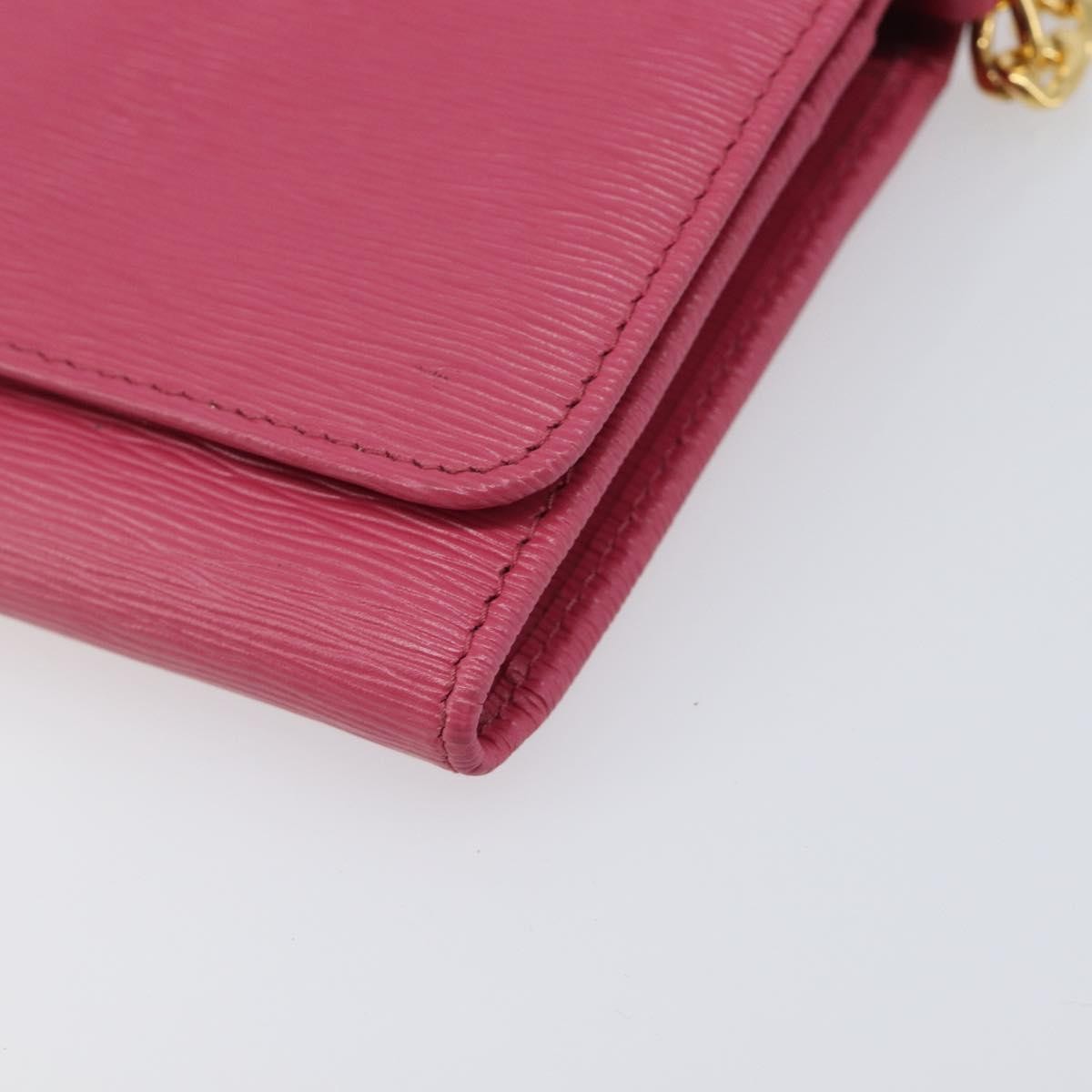 Prada Wallet on Chain Saffiano Leather, Pink, Leather, Crossbody Bag