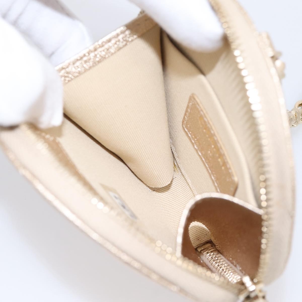 Chanel Pearl Crown CC Multi Pouches Wristlet Quilted Lambskin, Gold, Leather, Clutch