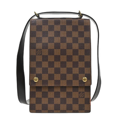 Louis Vuitton Portobello Messenger Damier Ebene, Brown, Canvas, Clutch