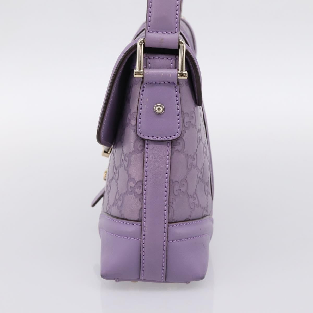 Gucci Web Flap Guccissima, Purple, Leather, Shoulder Bag