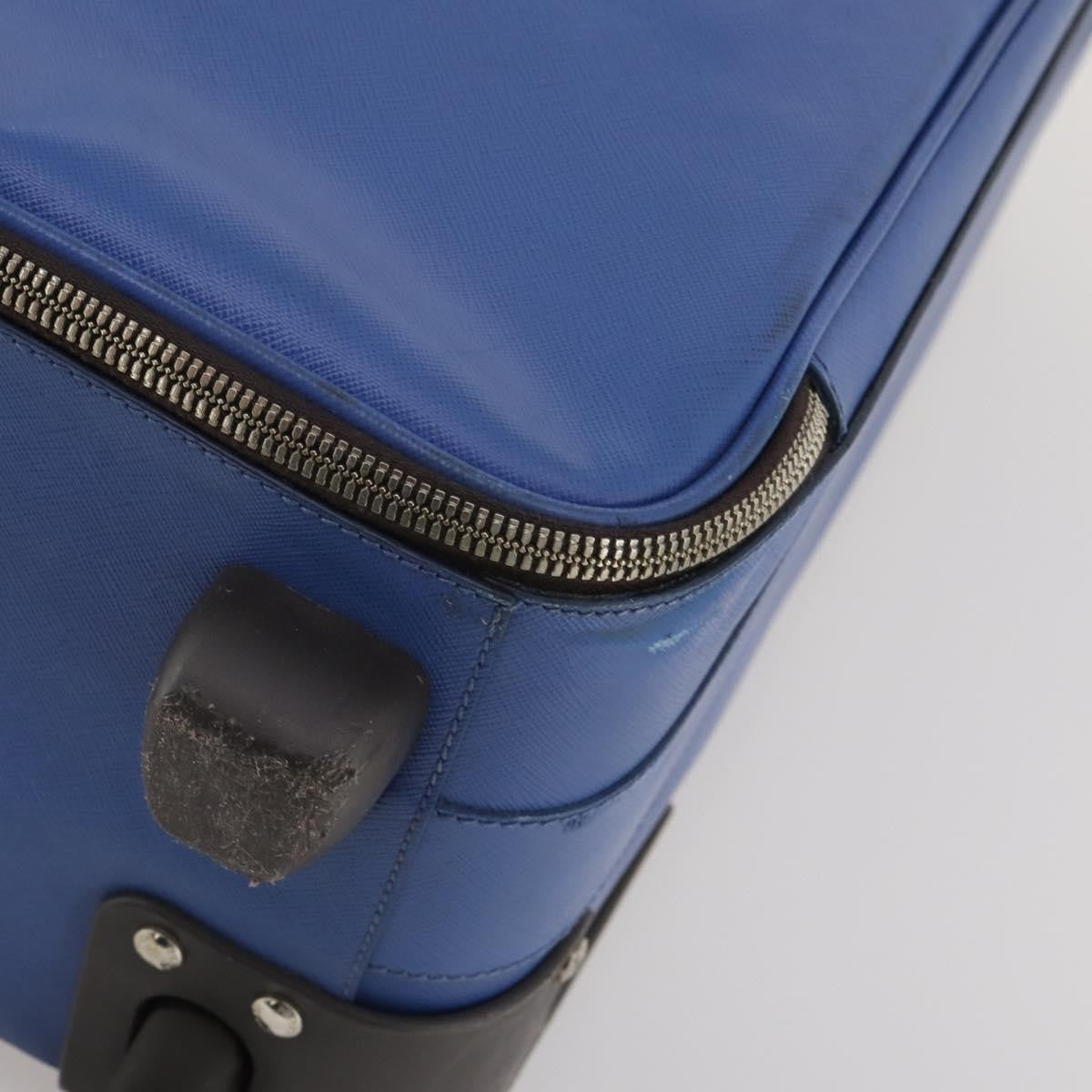 Prada Travel Saffiano Leather, Blue, Leather, Travel Bag