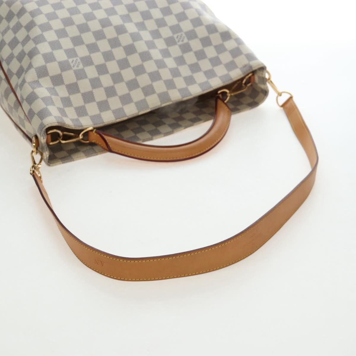 Louis Vuitton Soffi Damier Ebene, White, Canvas, Handbag