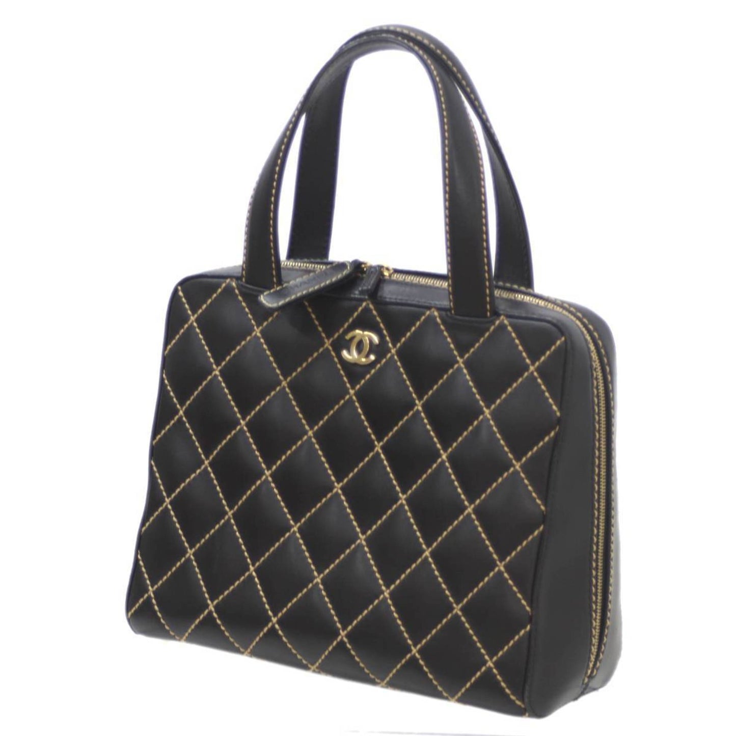 Chanel Wild stitch, Black, Leather, handbag