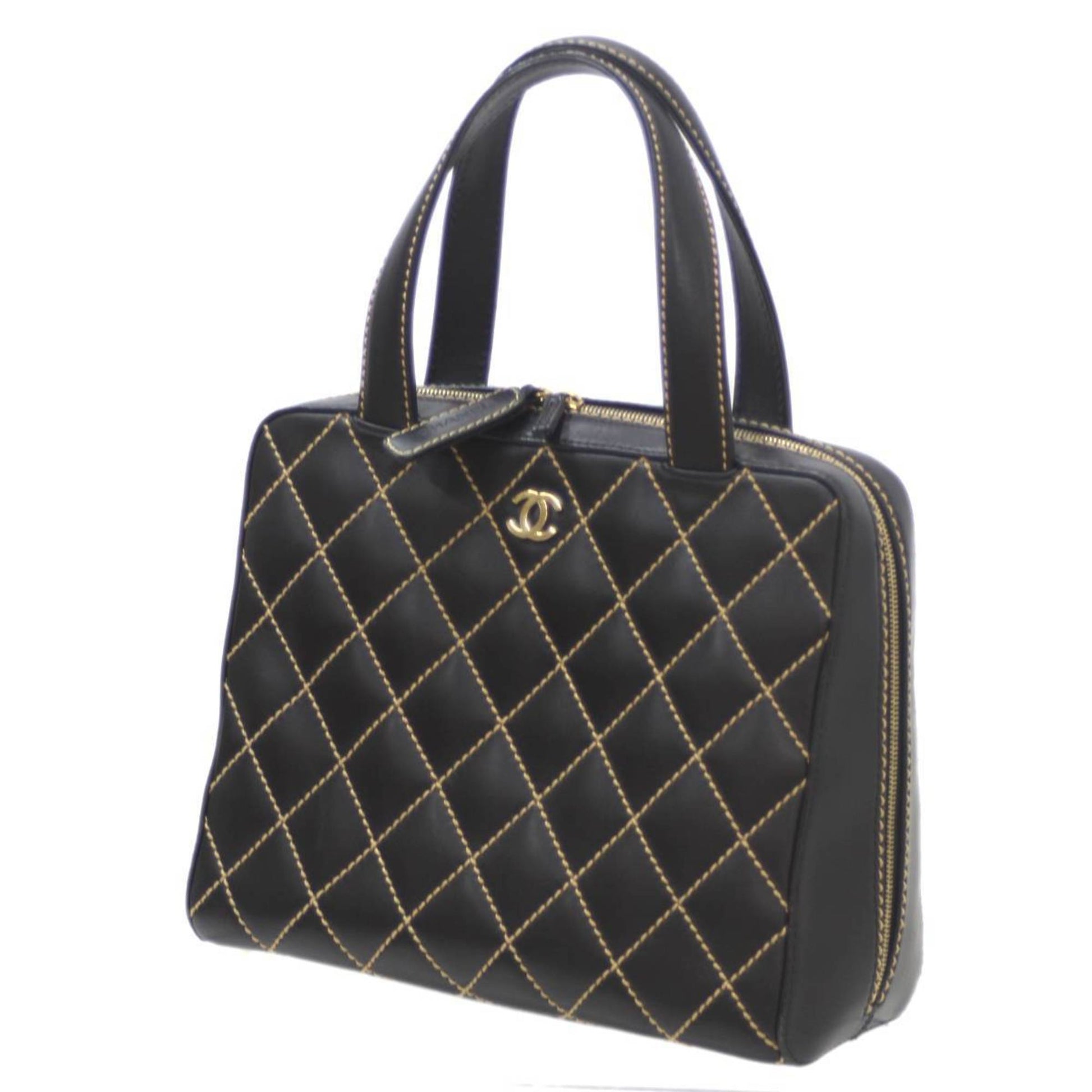 Chanel Wild stitch, Black, Leather, handbag