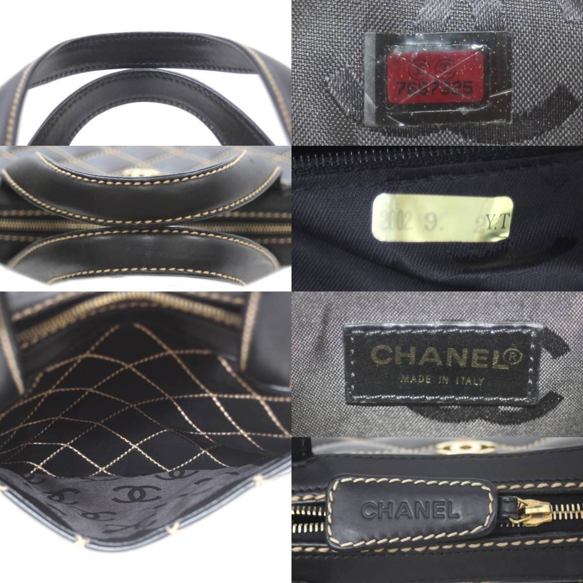 Chanel Wild stitch, Black, Leather, handbag